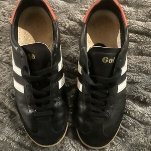 Gola Black Sneakers with White Stripes